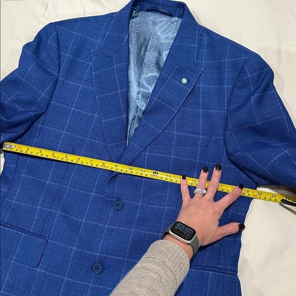 Antonio Cardinni Blue Checkered Suit